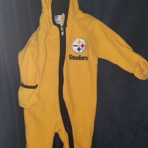 Steelers fleece baby suit with hood